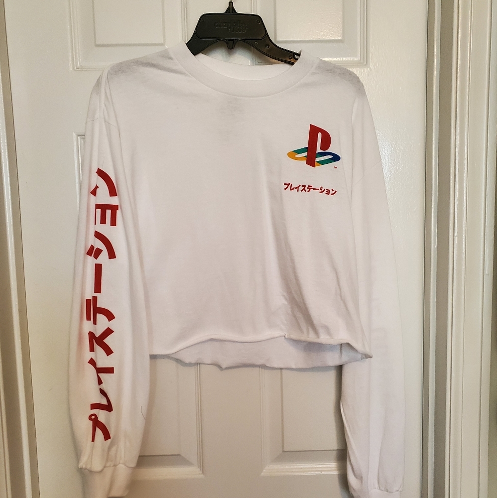 Playstation White Crop Top